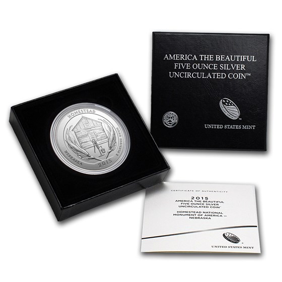 2015-P 5 oz Silver ATB Homestead (w/Box & COA) 2015-P 5 oz Silver ATB Homestead (w/Box & COA)